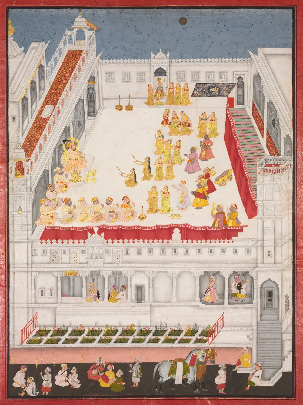 A raslila performed at the Udaipur court, watched by Maharana Jagat Singh
